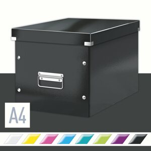 Archiváló doboz Leitz WOW Click & Store A4 32 x 31 x 36 cm, fekete
