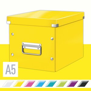 Archiváló doboz Leitz WOW Click & Store A5 26 x 24 x 26 cm, sárga