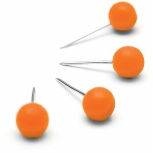 Rajzszög NOBO Notice Board Push Pins Orange, narancsszín - 100 db-os kiszerelés