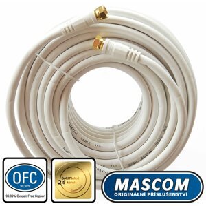 Koax kábel Mascom koaxiális kábel 7676-150W, csatlakozók F 15m