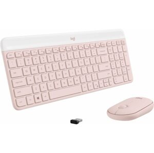 Billentyűzet+egér szett Logitech Slim Wireless Combo MK470, rózsaszín - US