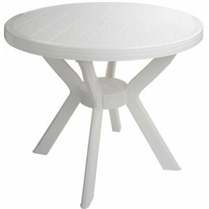 Kerti asztal MEGA PLAST MEZZO O Asztal 90 cm, fehér, PP