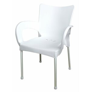 Kerti szék MEGAPLAST SMART műanyag, AL láb, fehér