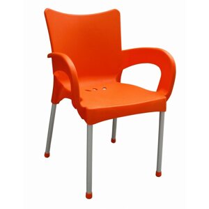 Kerti szék MEGAPLAST SMART műanyag, AL láb, narancsszínű