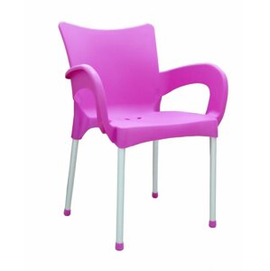 Kerti szék MEGAPLAST SMART műanyag, AL láb, rózsaszín