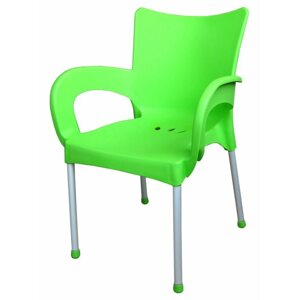 Kerti szék MEGAPLAST SMART műanyag, AL láb, zöld