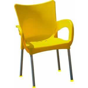 Kerti szék MEGAPLAST SMART műanyag, AL láb, sárga