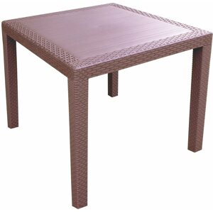 Kerti asztal MEGAPLAST RATAN LUX 73x75,5x75,5 cm, polyrattan, wenge