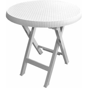Kerti asztal MEGAPLAST Teo összecsukható O 70 cm, fehér