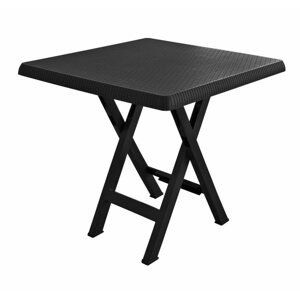 Kerti asztal MEGA PLAST Összecsukható kerti asztal LEO, antracit 70 cm