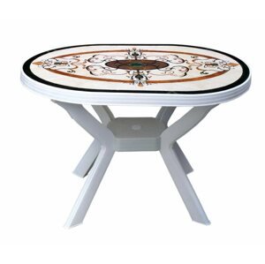 Kerti asztal MEGA PLAST Kerti asztal LEGERE, fehér 100 cm