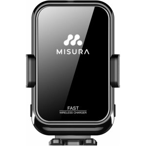 Telefontartó Misura MA04 - Autós telefontartó vezeték nélküli QI.03 töltéssel BLACK