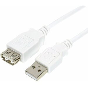 Adatkábel OEM USB 2.0 hosszabbító 1,8 m AA extra árnyékolt fehér