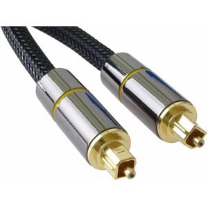 Audio kábel PremiumCord Optikai audio kábel Toslink, OD:7mm, Gold-metal design + Nylon 2m
