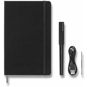 Jegyzetfüzet MOLESKINE Smart Writing készlet, kemény borító, vonalas, fekete