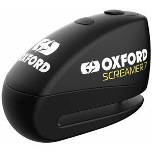 Motorzár OXFORD SCREAMER 7 tárcsafékzár (integrált riasztó, fekete/fekete, csapátmérő 7 mm)