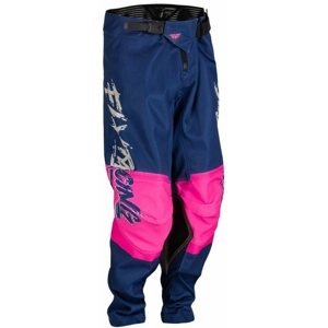 Kalhoty na motorku Fly Racing kalhoty Kinetic Khaos, 2023 dětské růžová/modrá