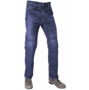 Kalhoty na motorku OXFORD Original Approved Jeans volný střih,  pánské (sepraná modrá)