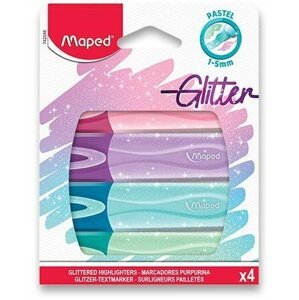Szövegkiemelő Maped Fluo Peps Glitter - 4 színből álló készlet