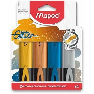 Szövegkiemelő MAPED Fluo Peps Glitter Metal, 4 szín