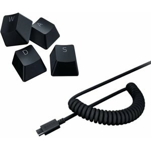 Játékszett Razer PBT Keycap + Coiled Cable Upgrade Set - Classic Black - US/UK