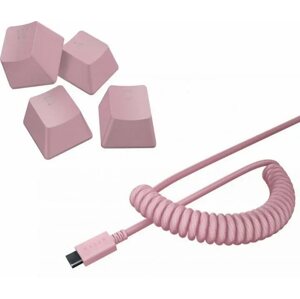 Játékszett Razer PBT Keycap + Coiled Cable Upgrade Set - Quartz Pink - US/UK