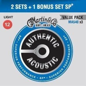 Struny MARTIN Authentic SP 92/8 Phosphor Bronze Light - Limited 3 Packs