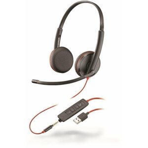 Fej-/fülhallgató Plantronics BLACKWIRE 3225, USB-A és 3,5 mm-es csatlakozó
