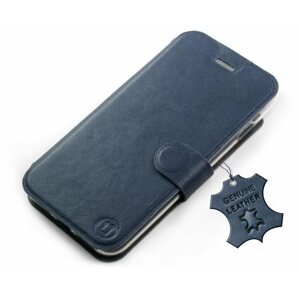 Mobiltelefon tok Mobiwear bőr flip a Realme C33-hoz - Kék