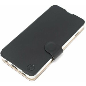 Mobiltelefon tok Mobiwear Soft Touch flip a Realme C33 készülékhez - fekete és bézs színben