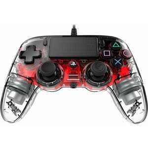 Kontroller Nacon Wired Compact Controller PS4 - áttetsző piros