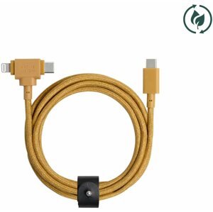 Datový kabel Native Union Belt Universal Cable (USB-C – Lighting/USB-C) 1.8m Kraft