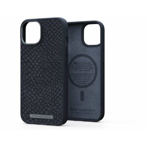 Telefon tok Njord iPhone 14 Salmon Leather Magsafe Case Black