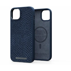 Telefon tok Njord iPhone 14 Max Salmon Leather Magsafe Case Blue
