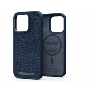 Telefon tok Njord iPhone 14 Pro Salmon Leather Magsafe Case Blue