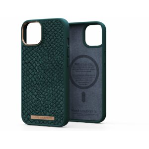 Telefon tok Njord iPhone 14 Salmon Leather Magsafe Case Green