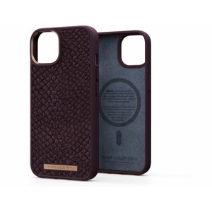 Telefon tok Njord iPhone 14 Salmon Leather Magsafe Case Rust