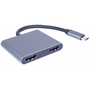 Átalakító PremiumCord MST adapter USB-C - 2x HDMI, USB3.0, PD, 4K és FULL HD 1080p felbontás