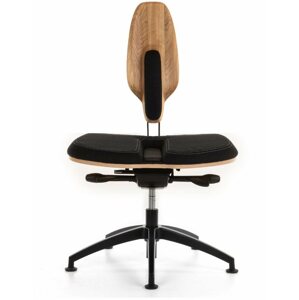 Irodai szék NESEDA Premium tölgyfa háttámlával, fekete