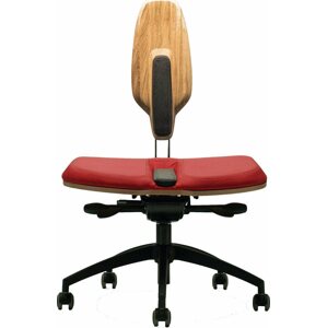 Irodai szék NESEDA Premium tölgyfa háttámlával, piros
