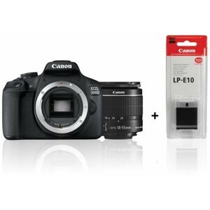 Digitális fényképezőgép Canon EOS 2000D + EF-S 18-55 mm f/3.5-5.6 IS II + LP-E10