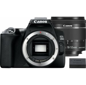 Digitális fényképezőgép Canon EOS 250D fekete + EF-S 18-55 mm f/4-5.6 IS STM + LP-E17