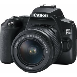 Digitális fényképezőgép Canon EOS 250D fekete + EF-S 18-55 mm f/3,5-5,6 DC III