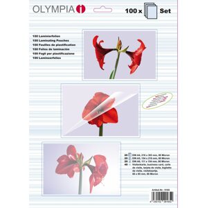 Lamináló fólia Olympia készlet A4, A5, A6 és névjegykártyákhoz / 160 fényes - 100 db-os csomag