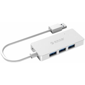 USB Hub Orico USB-A Hub 4xUSB 3.0 + microUSB input White