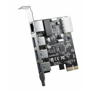 Bővítőkártya ORICO PCI-E 3xUSB 3.0 + 2Gbps Ethernet