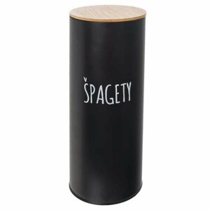 Tárolóedény Orion pléh/bambusz doboz 11 cm átmérőjű spagetti BLACK