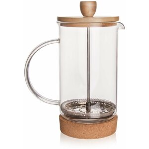 Dugattyús kávéfőző Üveg/rozsdamentes acél/bambusz kávéskanna CORK 0,4 l