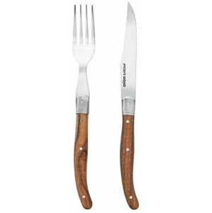 Evőeszközkészlet Steak szett kés + rozsdamentes acél / fa villa