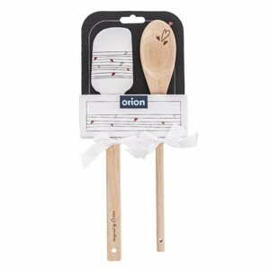 Konyhai kiegészítő Orion konyhai spatula szil. /fa + főzőkanál SZÍVECSKE